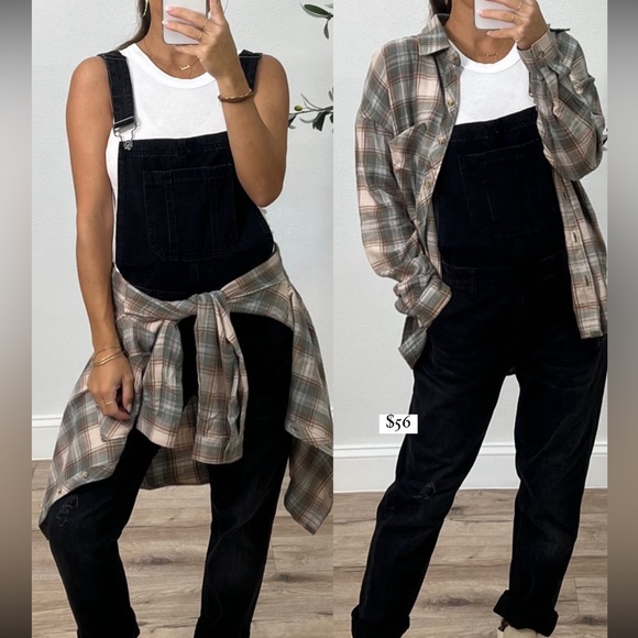 Black denim overalls - Picture 6 of 6